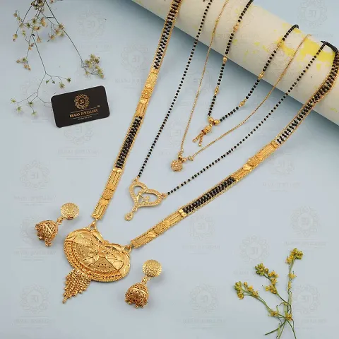 Combo of 4 Brass Zirconia Mangalsutra Sets