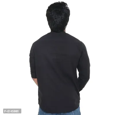 Mens Black Premium Cotton Kurta Shirt-thumb4