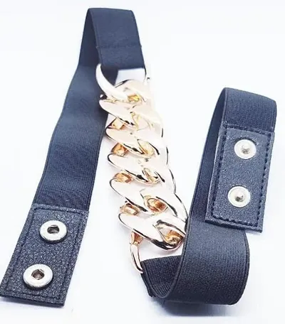 Womens Linked ChainDesign ElasticBelt Adjustable Ladies Dress Waist Belt Free Size Skirt Belts Casual Thin Waistband Belt For Women