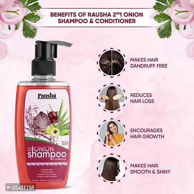 Rausha 2 in 1 Onion Shampoo and Conditioner for Hair Growth and Hair Fall Pack of 1-thumb3