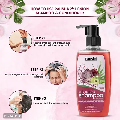 Rausha 2 in 1 Onion Shampoo and Conditioner for Hair Growth and Hair Fall Pack of 1-thumb4