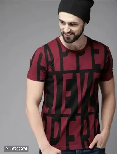 Stylish Men Round Neck T-Shirt For Men-thumb0