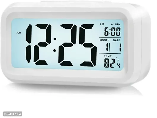 Stylish White Plastic Rectangle Shaped  Digital Alarm Table Clock-thumb0