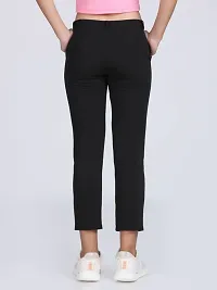 Elegant Black Polycotton Solid Trousers For Women-thumb1