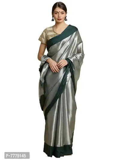 Women's Venkatagiri Cotton Saree With Blouse Piece (BST-3-1-SBG_Silver, Bottle Green)-thumb0