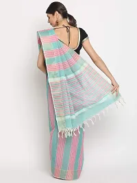 Manvish Drapes Venkatgiri Cotton Solid Stripes Saree With Blouse Piece(Pack of 1)-thumb3