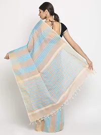 Manvish Drapes Venkatgiri Cotton Solid Stripes Saree With Blouse Piece(Pack of 1)-thumb3