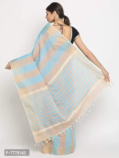 Manvish Drapes Venkatgiri Cotton Solid Stripes Saree With Blouse Piece(Pack of 1)-thumb4