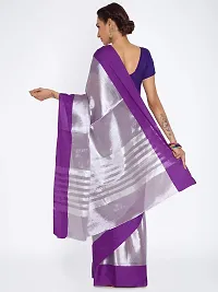 Manvish Drapes Venkatgiri Women's, Girl's Cotton Tissue Uppada Sarees for all Occasions (Violet Silver)-thumb3