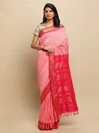 manvish drapes Women's Gadwal Silk Cotton Saree With Blouse Piece (VT/1/2/PR_Pink-Rani)-thumb1