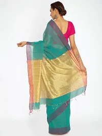 New Manvish Drapes Chanderi Silk Cotton Sarees for all Occasions,Sea Green-thumb3