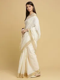 Women's Kasavu Cotton Saree With Blouse Piece (TSB-2-1-OW_Off White)-thumb2