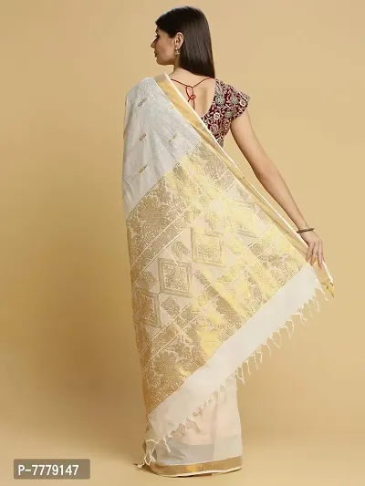 Women's Kasavu Cotton Saree (SKT-2-2-OW_Off-White)-thumb4