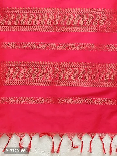 manvish drapes Women's Gadwal Silk Cotton Saree With Blouse Piece (VT/1/2/PR_Pink-Rani)-thumb5