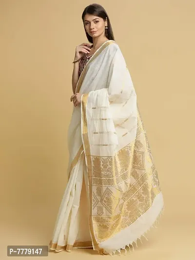 Women's Kasavu Cotton Saree (SKT-2-2-OW_Off-White)-thumb3