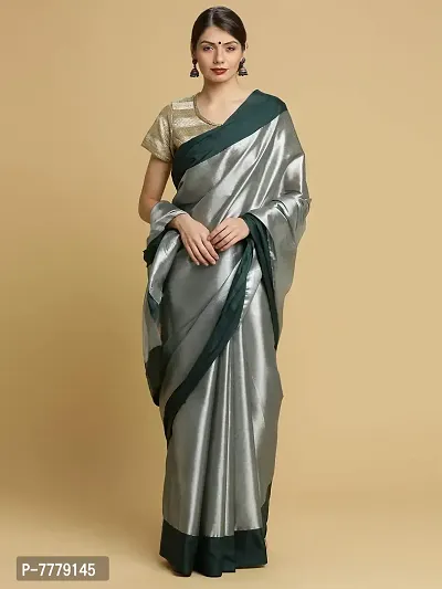 Women's Venkatagiri Cotton Saree With Blouse Piece (BST-3-1-SBG_Silver, Bottle Green)-thumb2