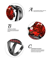 Red Stainless Steel Artificial Stone Rings For Women-thumb2