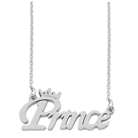 Sullery Valentine Gift Prince Letter Locket with Chain Stainless Necklace Pendant for Men and Women