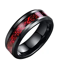 AJS Ring Men's Shine Rings Wedding Bands Ring for Men, Boy and women Grade 316 Stainless Steel Jewelry Gift Comfort Fit(BLACK-RED_DRAGON RING_21)-thumb3