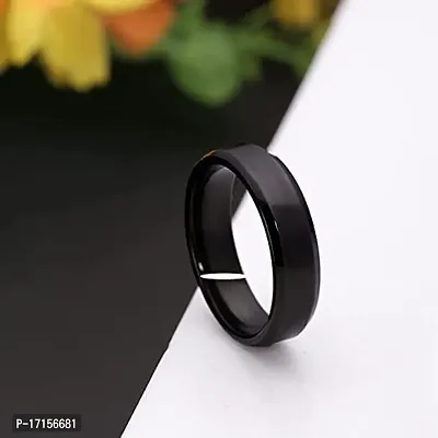 AJS Black Thum Ring for Men and Boys 316 Stainless Steel Jewelry Gift Comfort Fit | Fashionable Ring For Men | Perfect Gift For best Friends (Pack of 1-Black Thum Ring)-thumb4