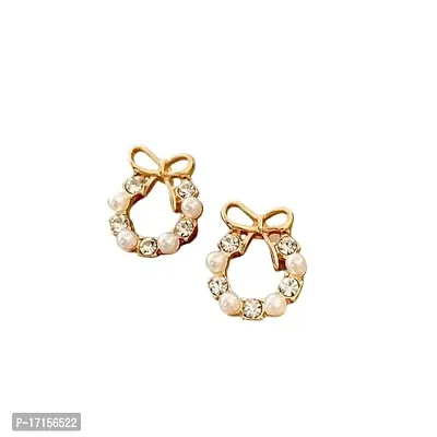 AJS Latest Fashion Stone Golden Earning For Women, your Loved, Birthday,Festival and any Other Occasion (Stone Golden Earning)