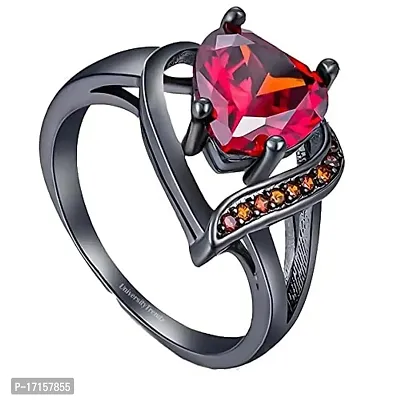 Red Stainless Steel Artificial Stone Rings For Women-thumb0