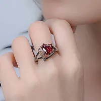 Red Stainless Steel Artificial Stone Rings For Women-thumb1
