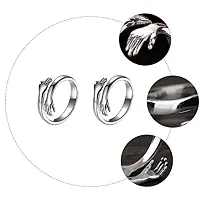 AJS Shine S. Hand Rings for Couple Grade 316 Stainless Steel Jewelry Gift Comfort Fit | Wedding Ring For Couple | Perfect Gift For Valentine's Day (Pack of 2-S.Hand Ring)-thumb1