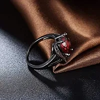 Red Stainless Steel Artificial Stone Rings For Women-thumb4