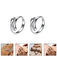 AJS Shine S. Hand Rings for Couple Grade 316 Stainless Steel Jewelry Gift Comfort Fit | Wedding Ring For Couple | Perfect Gift For Valentine's Day (Pack of 2-S.Hand Ring)-thumb3