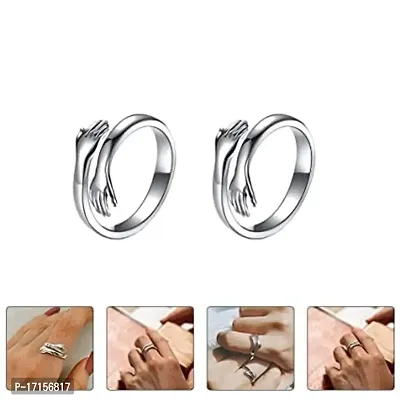 AJS Shine S. Hand Rings for Couple Grade 316 Stainless Steel Jewelry Gift Comfort Fit | Wedding Ring For Couple | Perfect Gift For Valentine's Day (Pack of 2-S.Hand Ring)-thumb4