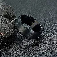 AJS Black Thum Ring for Men and Boys 316 Stainless Steel Jewelry Gift Comfort Fit | Fashionable Ring For Men | Perfect Gift For best Friends (Pack of 1-Black Thum Ring)-thumb1