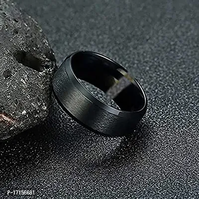 AJS Black Thum Ring for Men and Boys 316 Stainless Steel Jewelry Gift Comfort Fit | Fashionable Ring For Men | Perfect Gift For best Friends (Pack of 1-Black Thum Ring)-thumb2