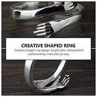 AJS Shine S. Hand Rings for Couple Grade 316 Stainless Steel Jewelry Gift Comfort Fit | Wedding Ring For Couple | Perfect Gift For Valentine's Day (Pack of 2-S.Hand Ring)-thumb4