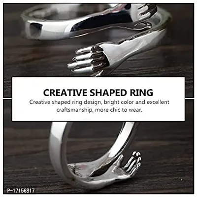 AJS Shine S. Hand Rings for Couple Grade 316 Stainless Steel Jewelry Gift Comfort Fit | Wedding Ring For Couple | Perfect Gift For Valentine's Day (Pack of 2-S.Hand Ring)-thumb5