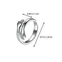 AJS Shine S. Hand Rings for Couple Grade 316 Stainless Steel Jewelry Gift Comfort Fit | Wedding Ring For Couple | Perfect Gift For Valentine's Day (Pack of 2-S.Hand Ring)-thumb2