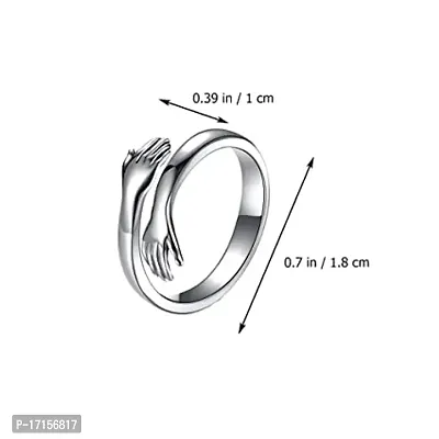 AJS Shine S. Hand Rings for Couple Grade 316 Stainless Steel Jewelry Gift Comfort Fit | Wedding Ring For Couple | Perfect Gift For Valentine's Day (Pack of 2-S.Hand Ring)-thumb3