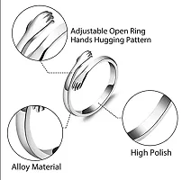 AJS Shine G.S. Hand Rings for Couple Grade 316 Stainless Steel Jewelry Gift Comfort Fit | Wedding Ring For Couple | Perfect Gift For Best Friends, Birthday (Pack of 2-G.S.Hand Ring)-thumb2