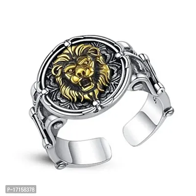 AJS Lion Ring for Men and Boys 316 Stainless Steel Jewelry Gift Comfort Fit | Fashionable Ring For Boys | Perfect Gift For Best Friends, Birthday (Pack of 1-Lion Ring)