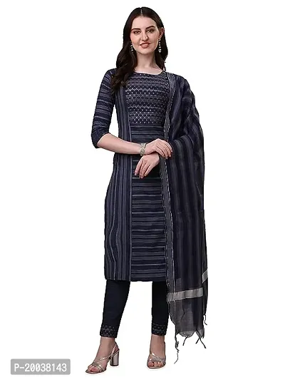 Stylish Cotton Kurta, Bottom and Dupatta Set For Women-thumb0