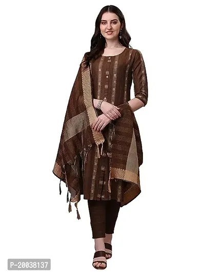 Stylish Cotton Kurta, Bottom and Dupatta Set For Women-thumb0