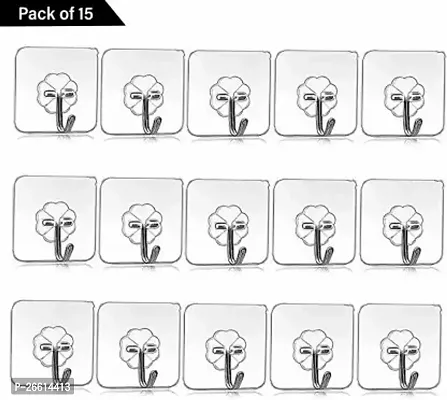 StayWay Strong Adhesive Hook Wall Door Sticky Hanger Holder for Kitchen and Bathroom Hook Pack of 15-thumb0