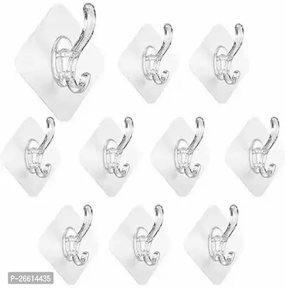 StayWay Plastic Seamless Waterproof and Rustproof Non Drilling Hanger Wall Hook Pack of 10