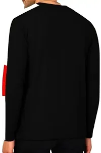 Stylish Black Cotton Blend T-Shirt For Men-thumb1