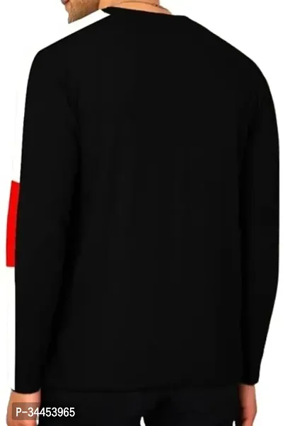 Stylish Black Cotton Blend T-Shirt For Men-thumb2