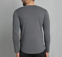 Stylish Grey Pure Cotton T-Shirt For Men-thumb1