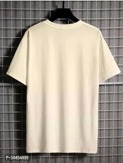 Stylish Beige Cotton Blend T-Shirt For Men-thumb2