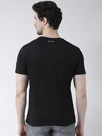 Stylish Black Cotton Blend T-Shirt For Men-thumb1