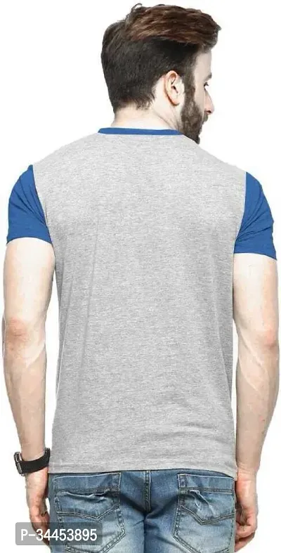 Stylish Grey Polyester T-Shirt For Men-thumb2