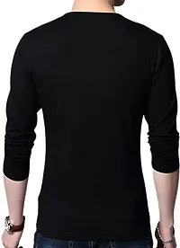 Stylish Black Cotton Blend T-Shirt For Men-thumb1